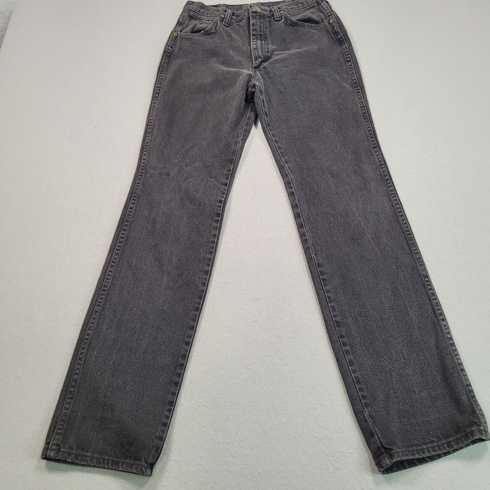 Wrangler 936WBK Mens Slim Fit Cowboy Cut Jeans Black Denim 30x34 Vintage Patch